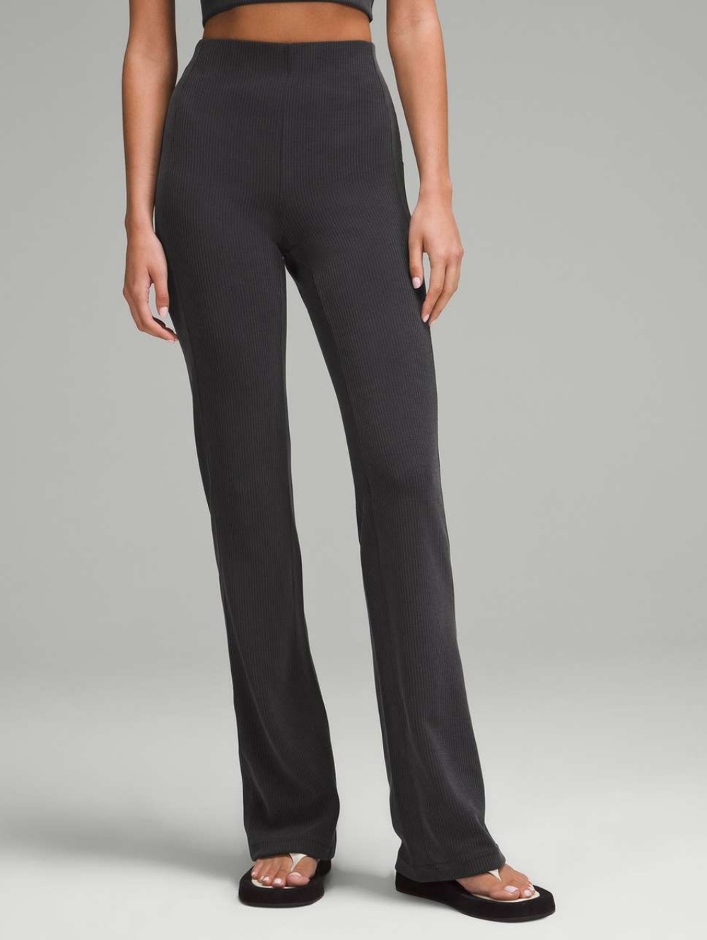 lululemon ribbed high rise flare 32"